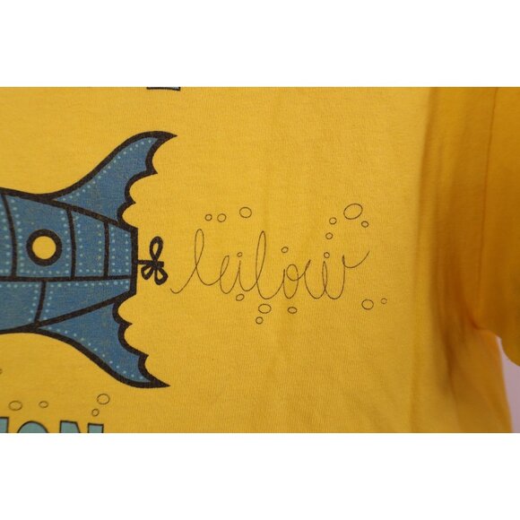 Vtg Leilow Japan Mens Small Spell Out Submarine Mission Surfing T-Shirt USA - Picture 5 of 13